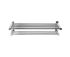 Double Layer Chrome Wall Mounted Bathroom Towel Rail Holder Shelf Storage Rack