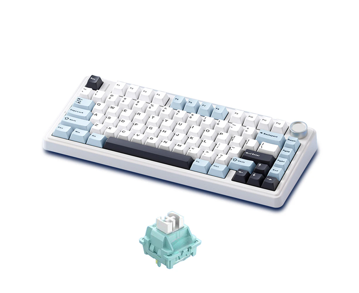 AULA F75 Mechanical Keyboard Wireless Gasket Structure Keyboard with Tri-Mode Connectivity 99-Key Low-Delay Gaming Keyboard with Light Effect