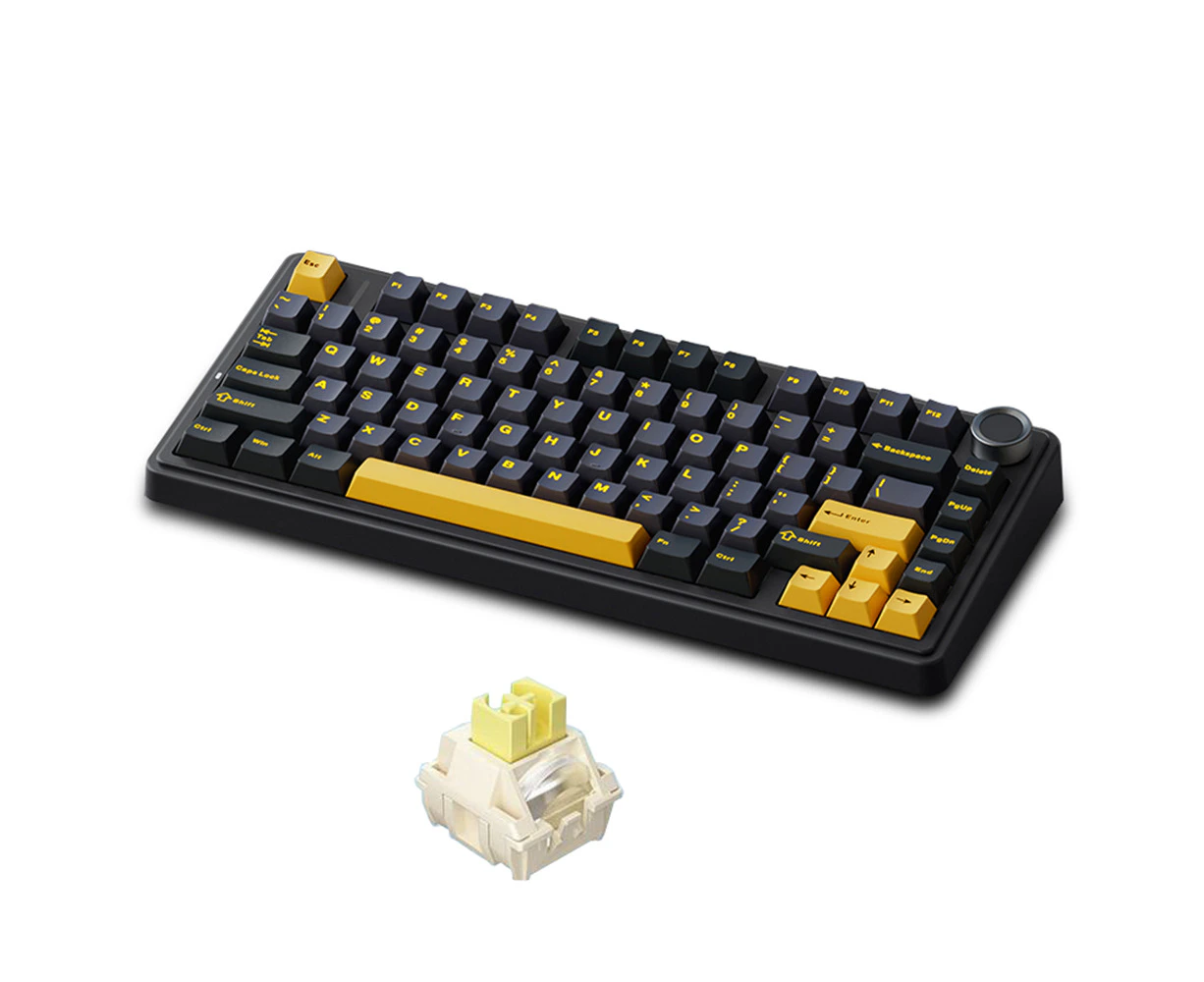 AULA F75 Mechanical Keyboard Wireless Gasket Structure Keyboard with Tri-Mode Connectivity 99-Key Low-Delay Gaming Keyboard with Light Effect