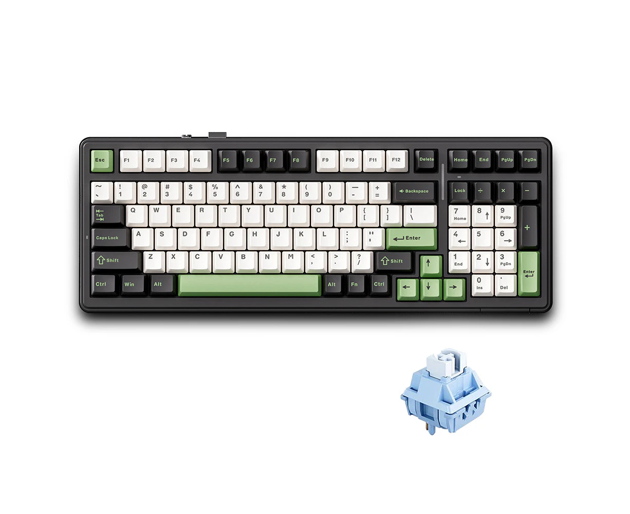 AULA F99 Mechanical Keyboard Wireless Gasket Mount Keyboard with Tri-Mode Connectivity 99-Key Low-Delay Gaming Keyboard with Light Effect