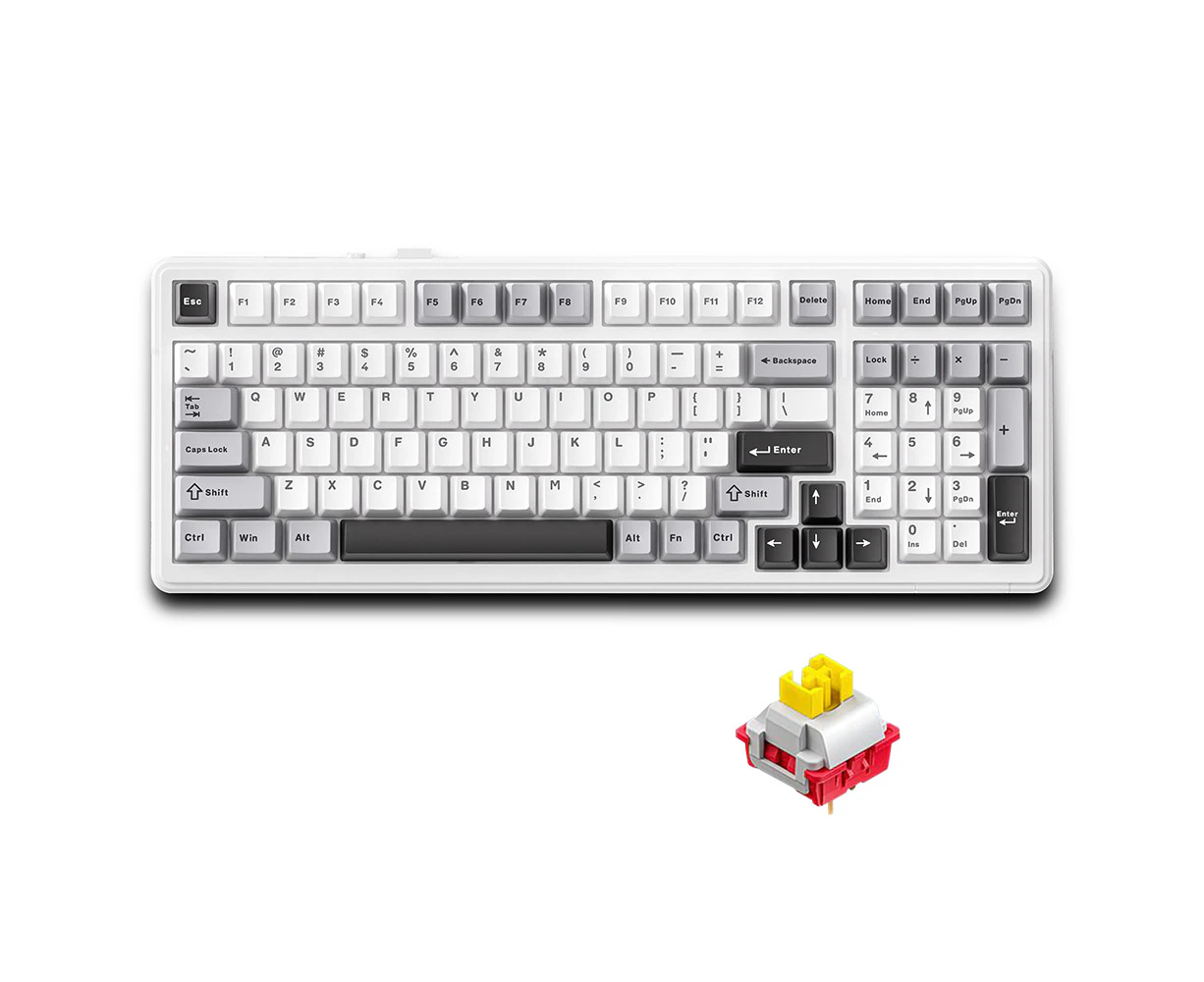 AULA F99 Mechanical Keyboard Wireless Gasket Mount Keyboard with Tri-Mode Connectivity 99-Key Low-Delay Gaming Keyboard with Light Effect