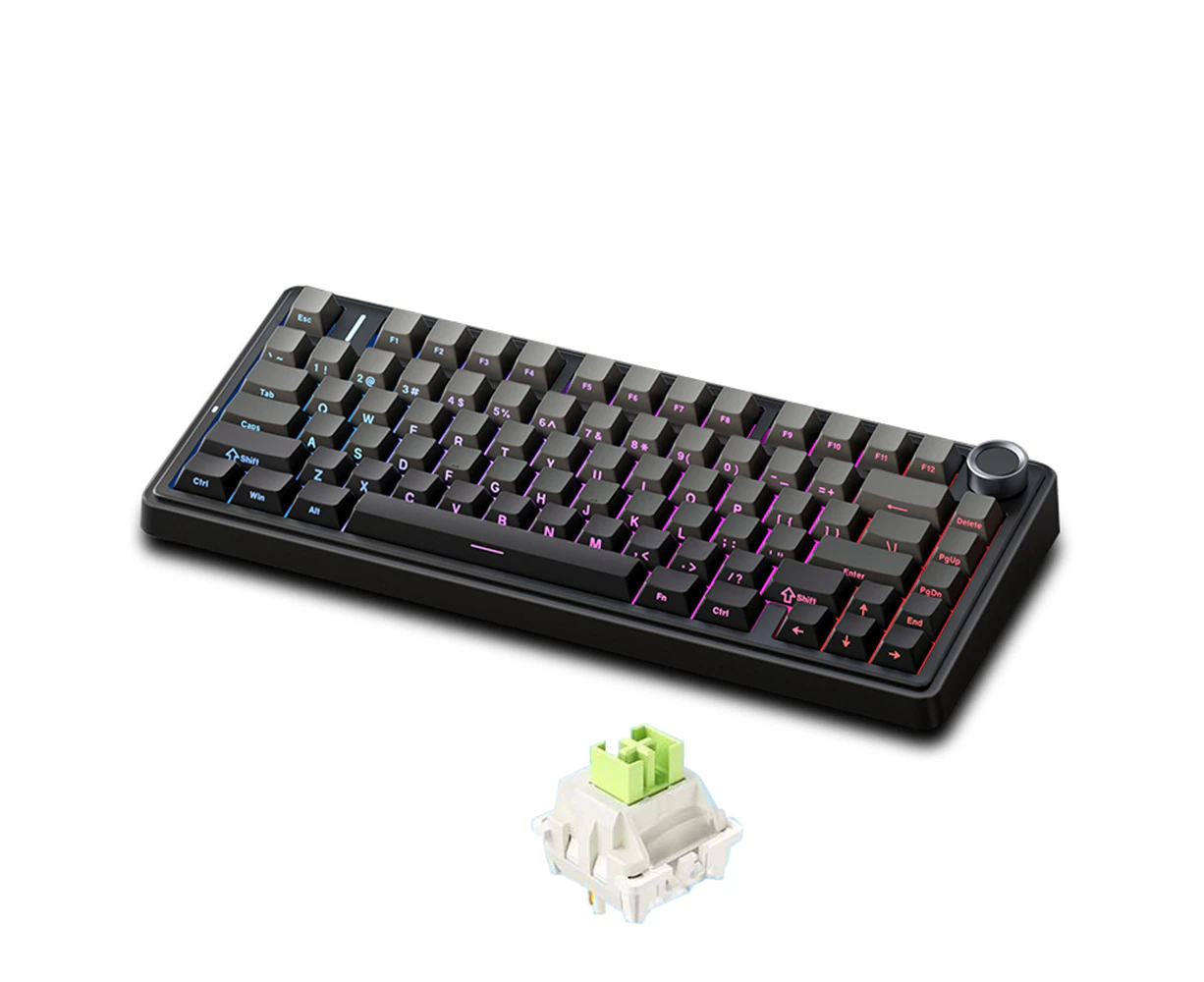 AULA F75 Mechanical Keyboard Wireless Gasket Structure Keyboard with Tri-Mode Connectivity 99-Key Low-Delay Gaming Keyboard with Light Effect