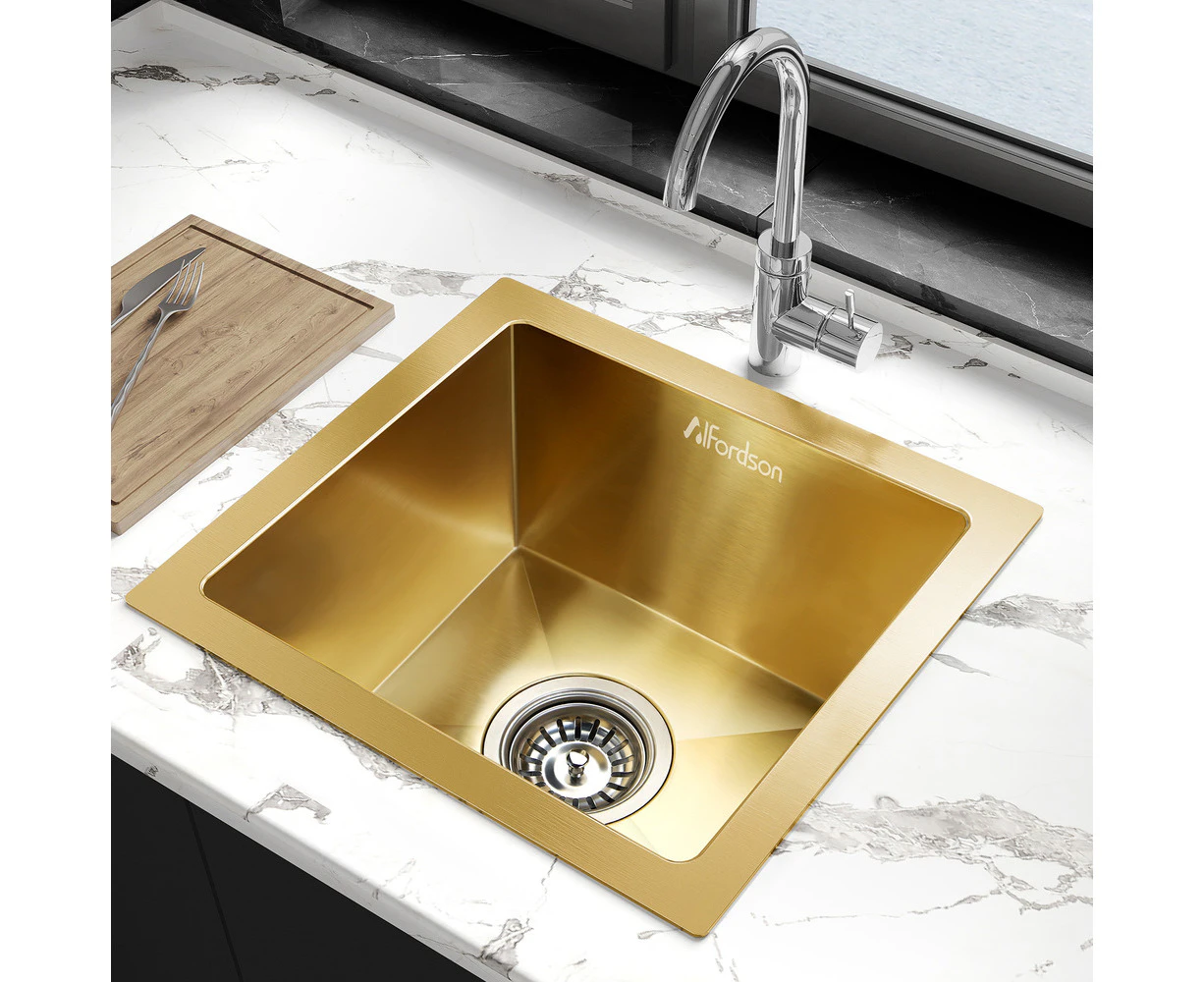 ALFORDSON Kitchen Sink Stainless Steel Basin 340X310MM Gold