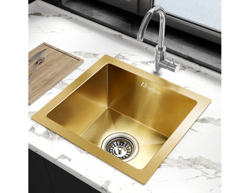 ALFORDSON Kitchen Sink Stainless Steel Basin 340X310MM Gold