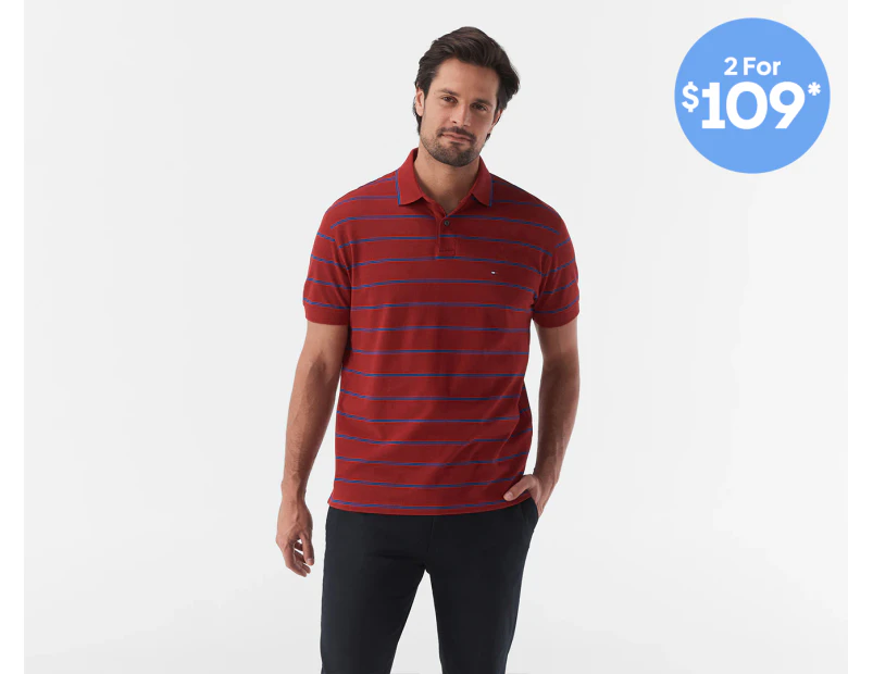 Tommy Hilfiger Men's Bold Stripe Polo Shirt - Regatta Red