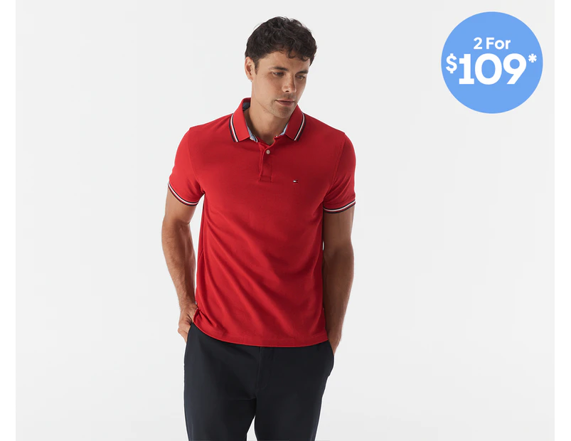 Tommy Hilfiger Men's Winston Solid Wicking Polo Shirt - Haute Red