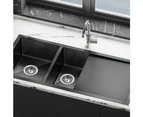 ALFORDSON Kitchen Sink Stainless Steel Basin 100X45CM Black