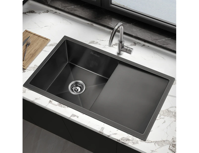 ALFORDSON Kitchen Sink Stainless Steel Basin 870X450MM Black