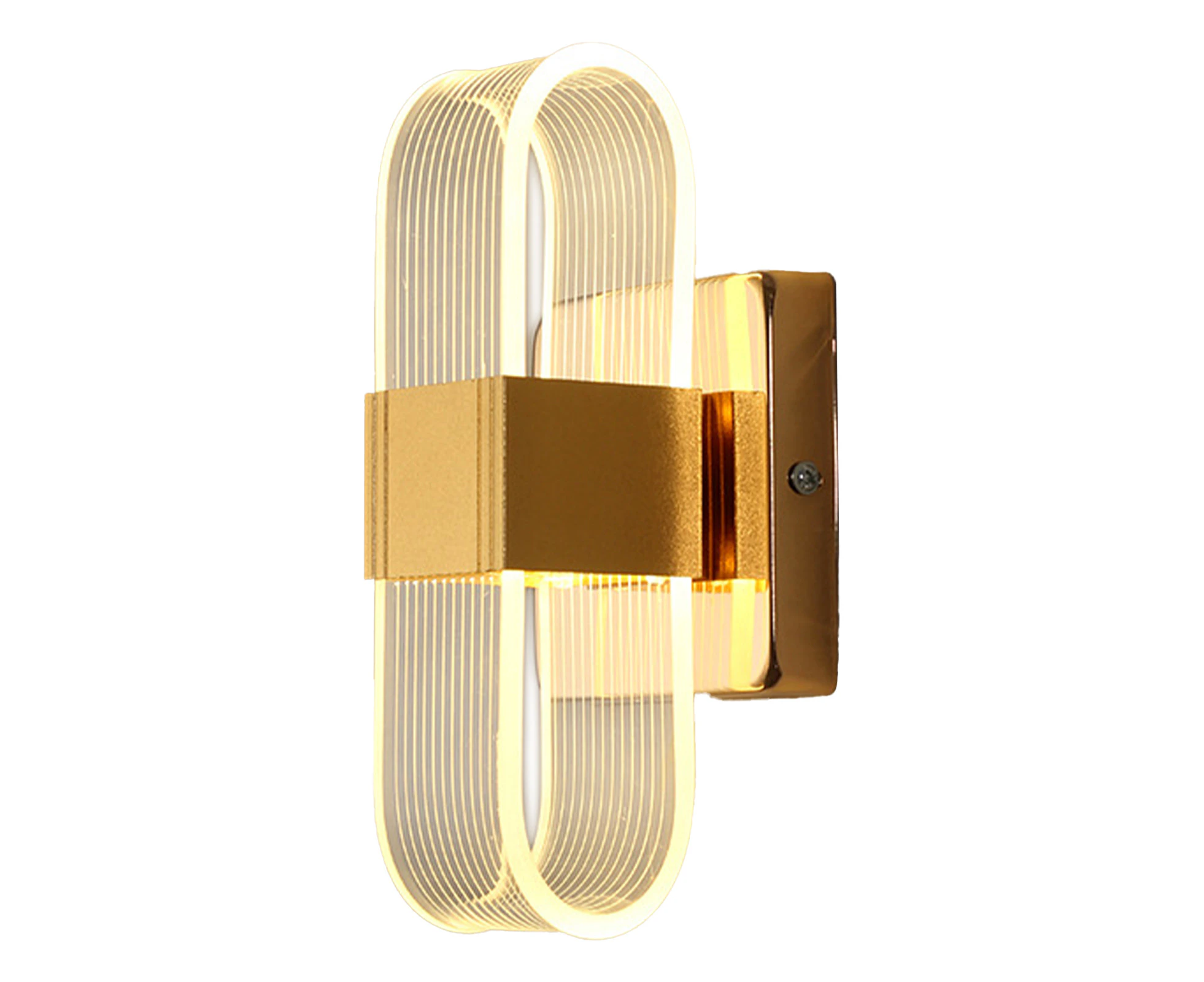 Luxury Romantic Acrylic Wall Sconce Gold Vertical Grain for Hotel Bedroom Corridor Stairs