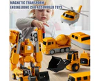 Magnetic Transform Engineering Car Assembled Toys,Toy Construction Vehicles with Storage Box,Magnetic Blocks for Kids Outdoor Activities Toys