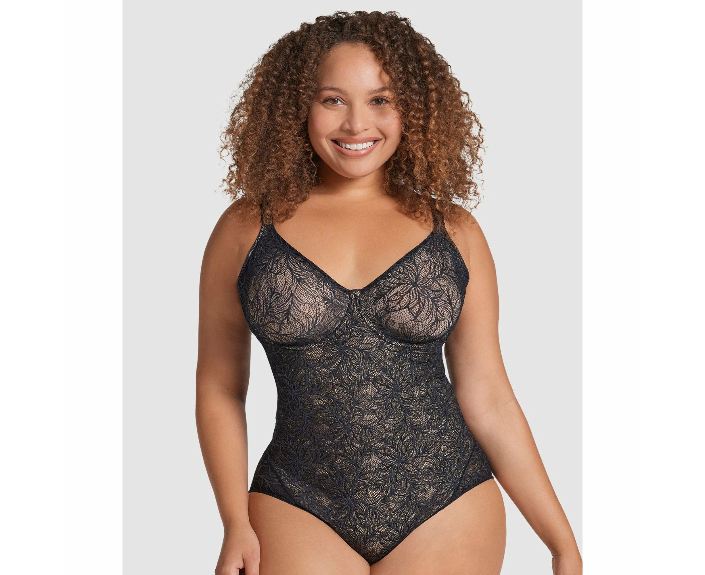 Leonisa Medium Control Underwired Lace Shapewear Bodysuit