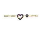 GigiGirl 14K Gold and Black Plated Heart Chain Bracelet