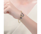 GigiGirl 14K Gold and Black Plated Heart Chain Bracelet