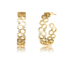 Rachel Glauber 14K Gold Plated Open Hoop Earrings