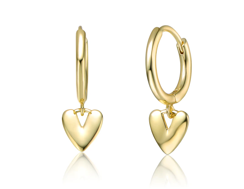 GiGiGirl 14k Gold Plated Heart Dangling Earrings