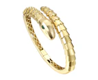 Rachel Glauber 14k Gold Plated Emerald Serpent Bracelet