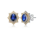 Rachel Glauber Two-Tone Floral Stud Earrings