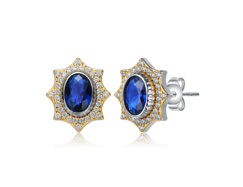 Rachel Glauber Two-Tone Floral Stud Earrings