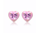 GiGiGirl 14k Gold Plated Enamel Heart Stud Earrings