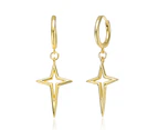 Rachel Glauber 14k Gold Plated Star Dangle Earrings