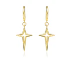 Rachel Glauber 14k Gold Plated Star Dangle Earrings