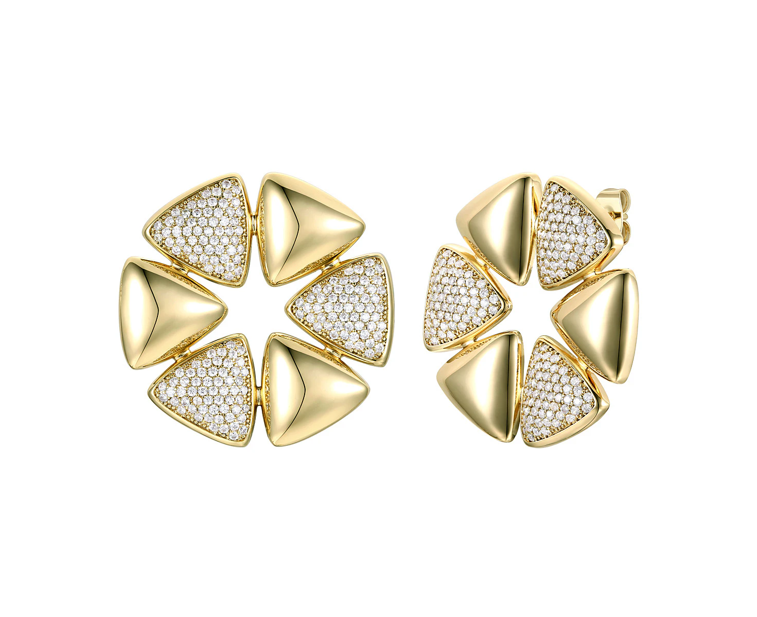 Rachel Glauber 14k Gold Plated Flower Stud Earrings