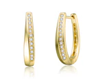 Rachel Glauber 14k Gold Plated Hoop Earrings