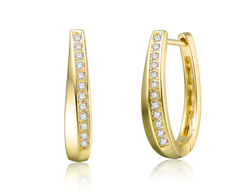 Rachel Glauber 14k Gold Plated Hoop Earrings