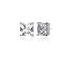 Genevive Sterling Silver Square Stud Earrings