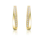 Rachel Glauber 14k Gold Plated Hoop Earrings