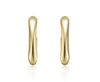 Rachel Glauber 14k Gold Plated G-Shaped Hoop Earrings