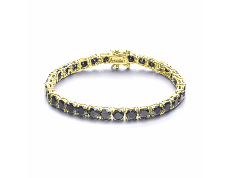 Genevive Sterling Silver 14K Gold-Plated Tennis Bracelet