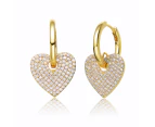 Rachel Glauber 14k Gold Plated Heart Hoop Earrings