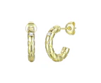 Rachel Glauber 14K Gold Plated Open Hoop Earrings