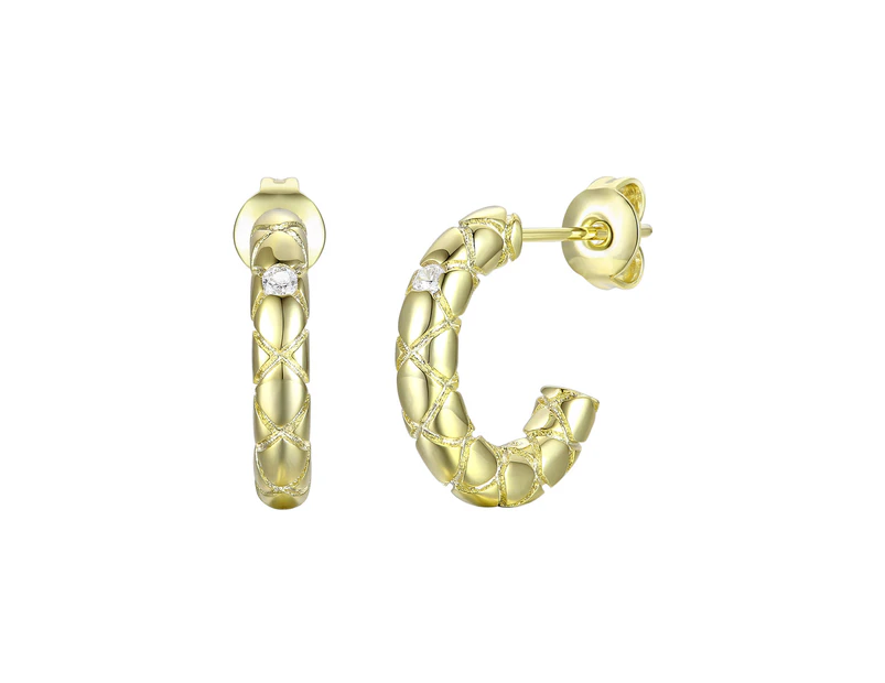 Rachel Glauber 14K Gold Plated Open Hoop Earrings