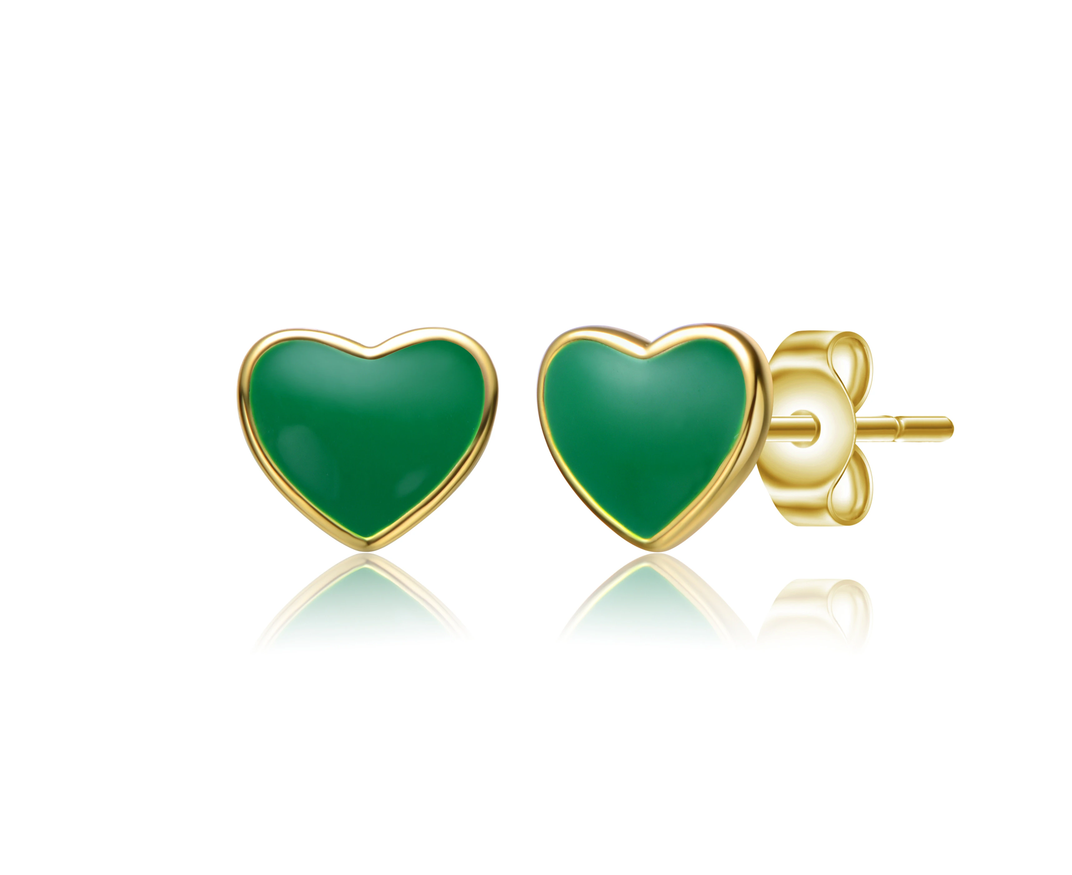 GiGiGirl 14k Gold Plated Enamel Tiny Heart Stud Earrings