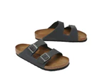 Birkenstock Unisex Arizona Oiled Leather Regular Fit Sandals - Black