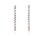 Rachel Glauber White Gold Plated Hoop Earrings