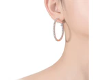 Rachel Glauber White Gold Plated Hoop Earrings