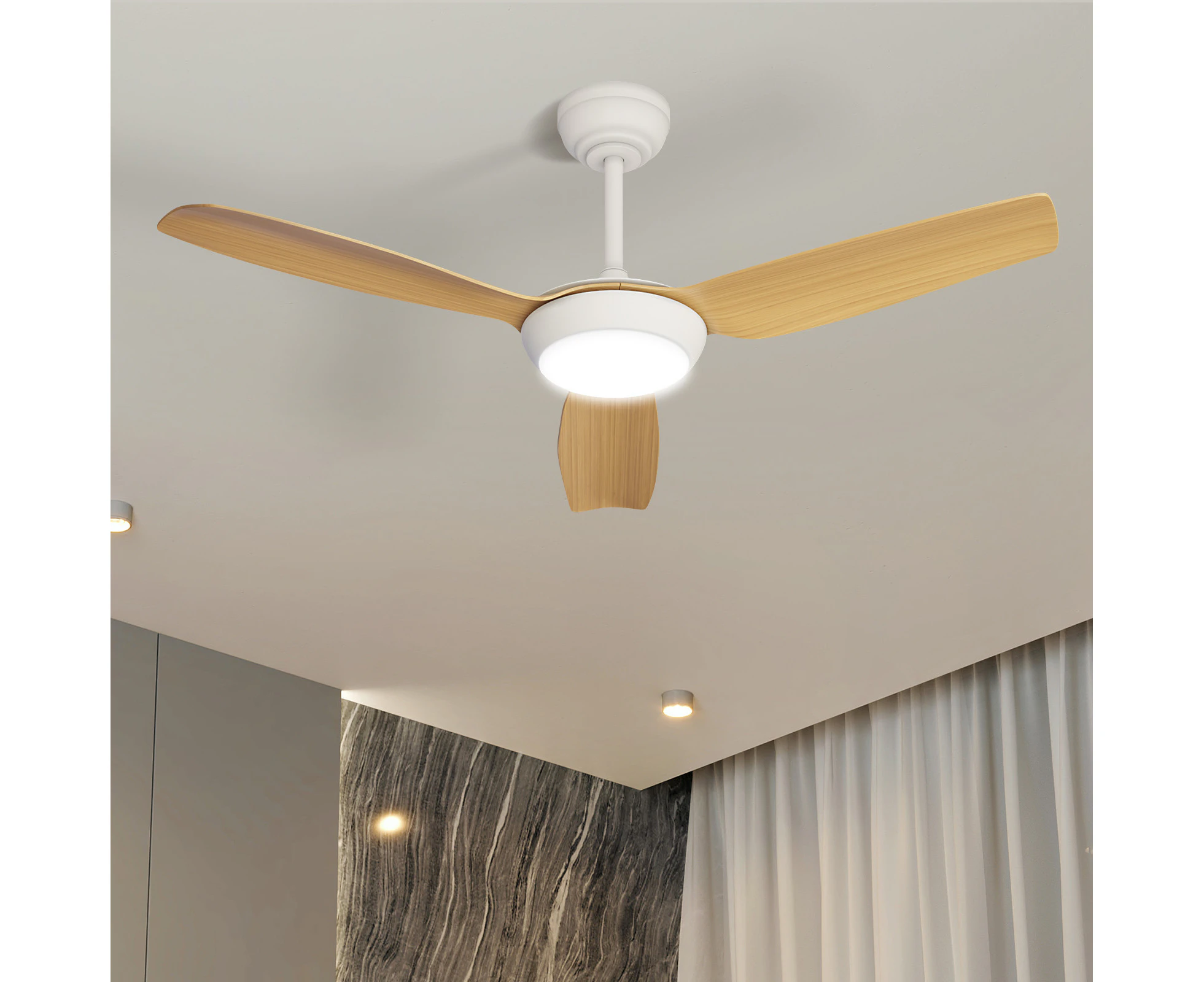 Vevare 52" Ceiling Fan DC Motor With Light Remote Control 5 Speed Fans Wood