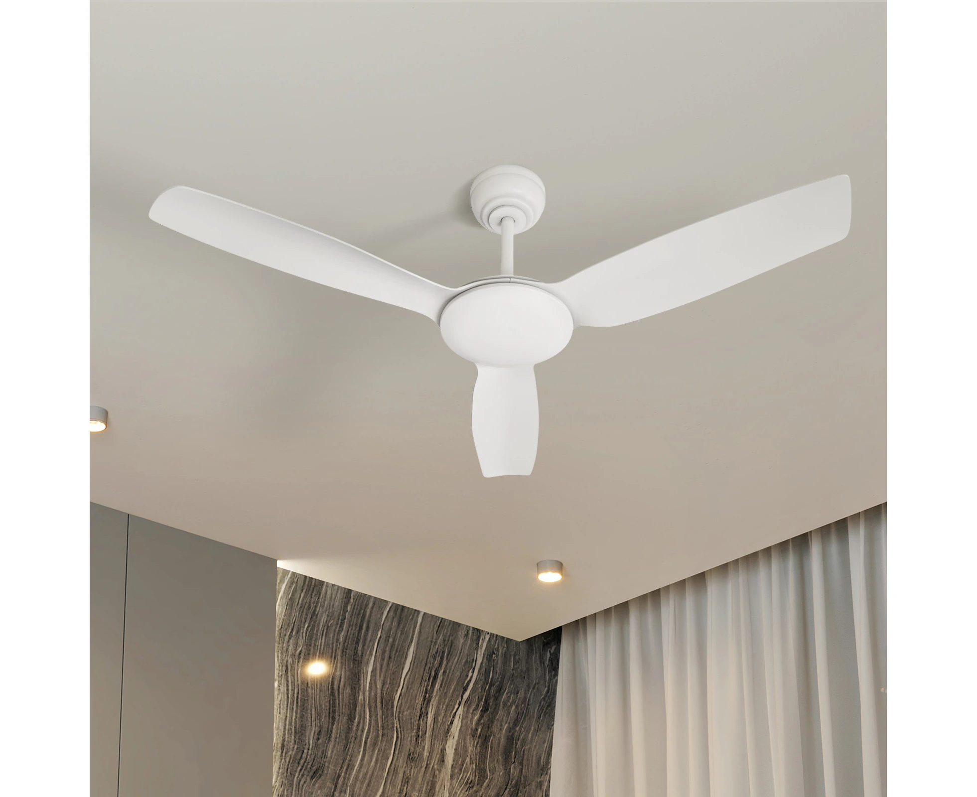 Vevare 52'' Ceiling Fan DC Motor 3 ABS Blades with Remote Control Timer White