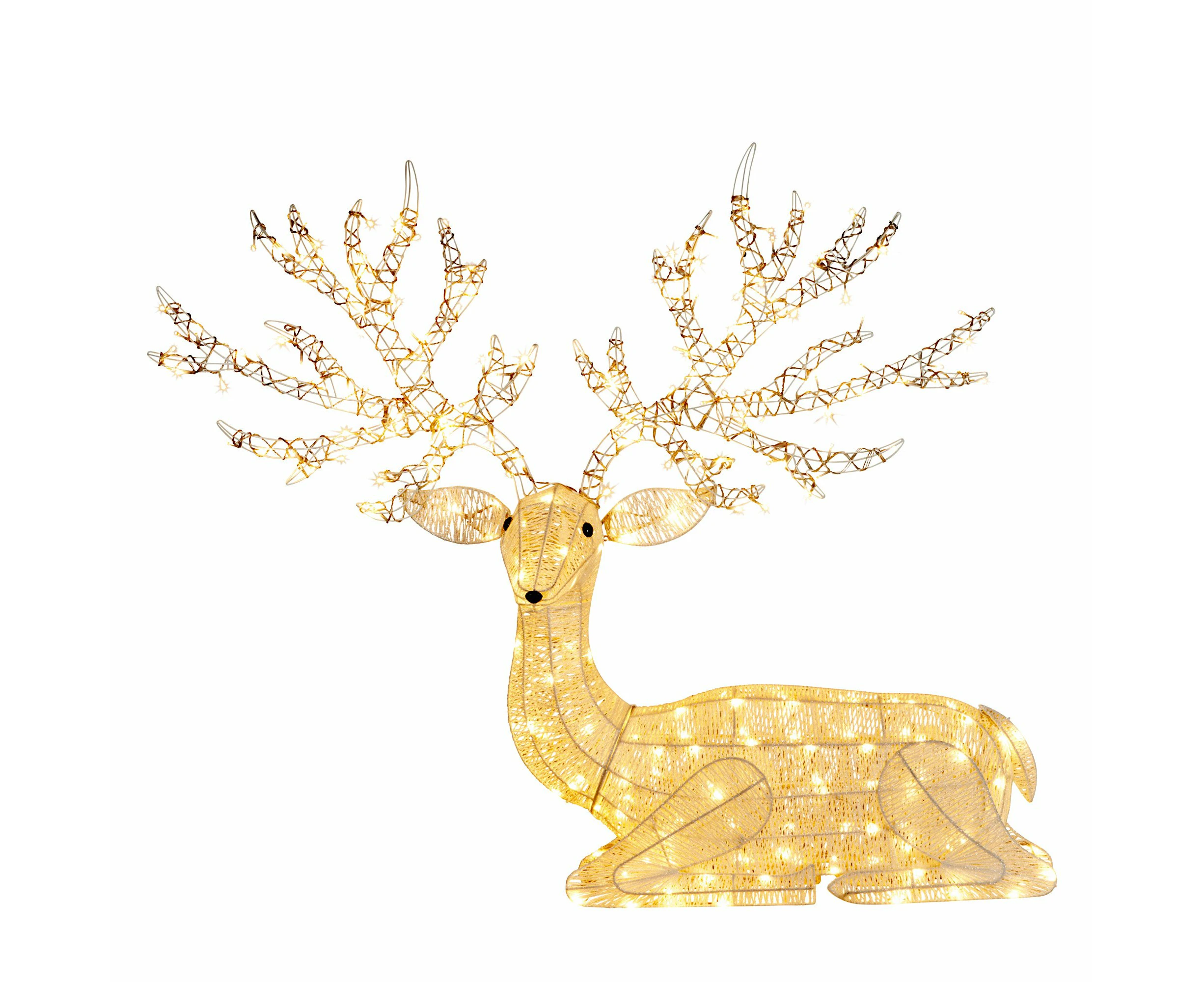 Reindeer Christmas Display with Lights - 129cm