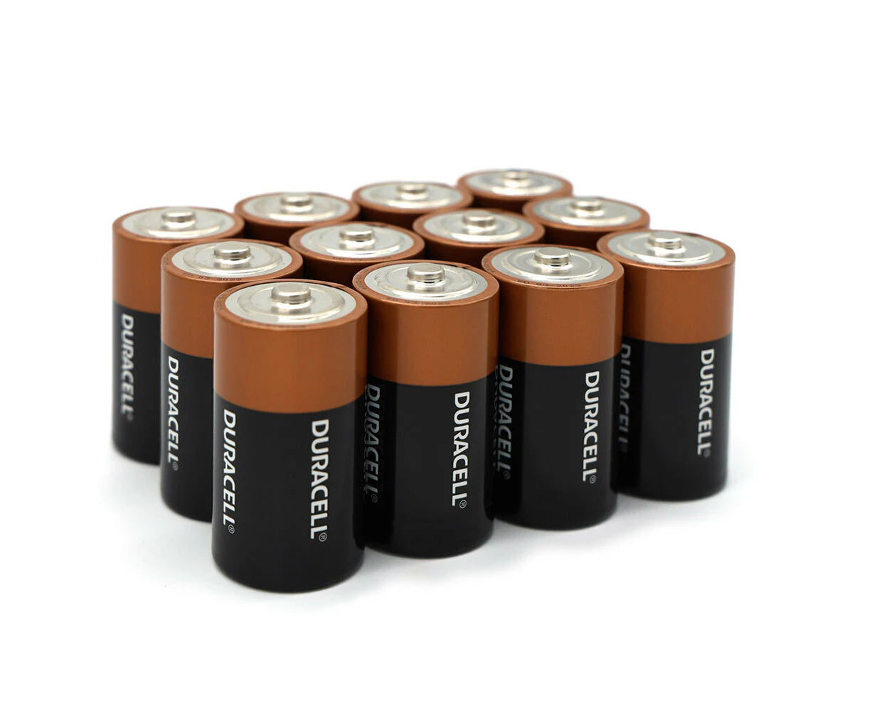 12pc Duracell Coppertop D Alkaline Battery Pack Single Use Batteries