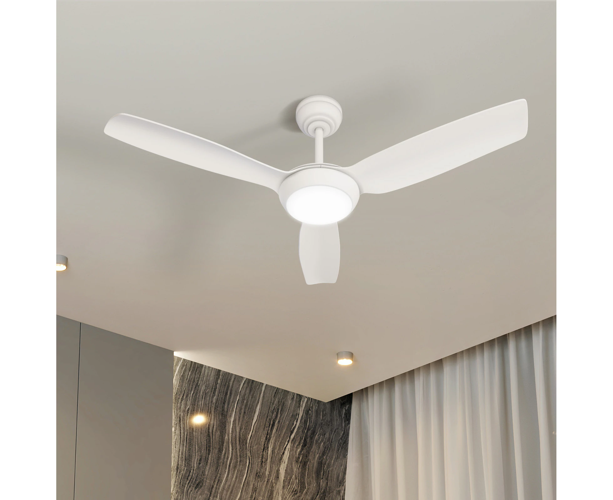 Vevare 52" Ceiling Fan DC Motor With Light Remote Control 5 Speed Fans White