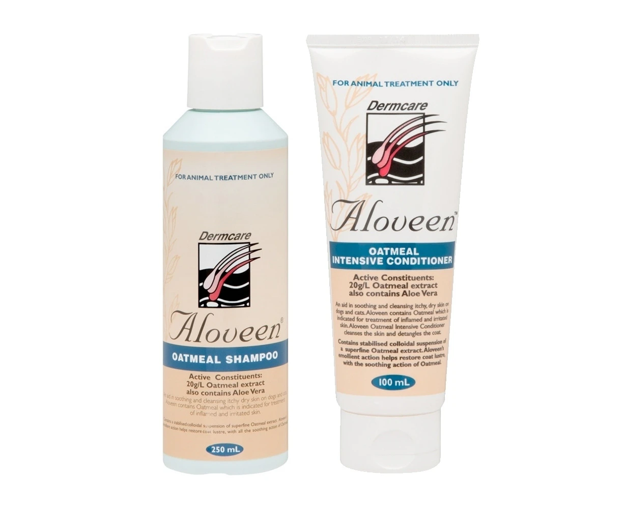 Aloveen Oatmeal Shampoo & Conditioner Pack for Cats & Dogs with Sensitive Skin