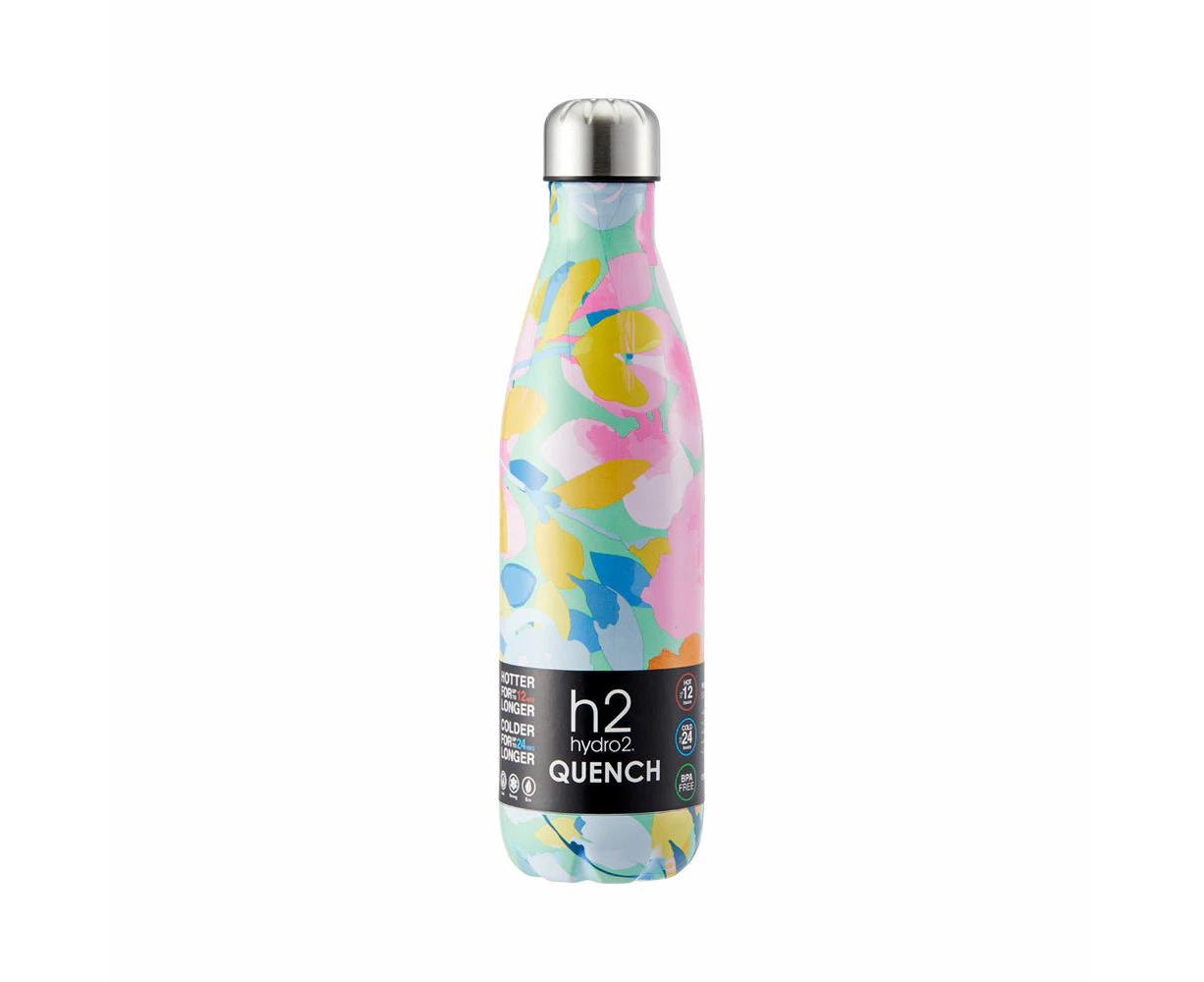 h2 hydro2 h2 Quench Bottle 750ml - Paint Floral