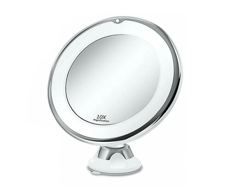 10x Magnifying Makeup Mirror Cosmetic Beauty Bathroom Shower Shave Mirrors with LED Light 360° Spin Anti Fog