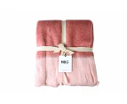 Maine & Crawford Baily 170x130cm Faux Mohair Sofa Throw Blanket w/ Fringing Pink