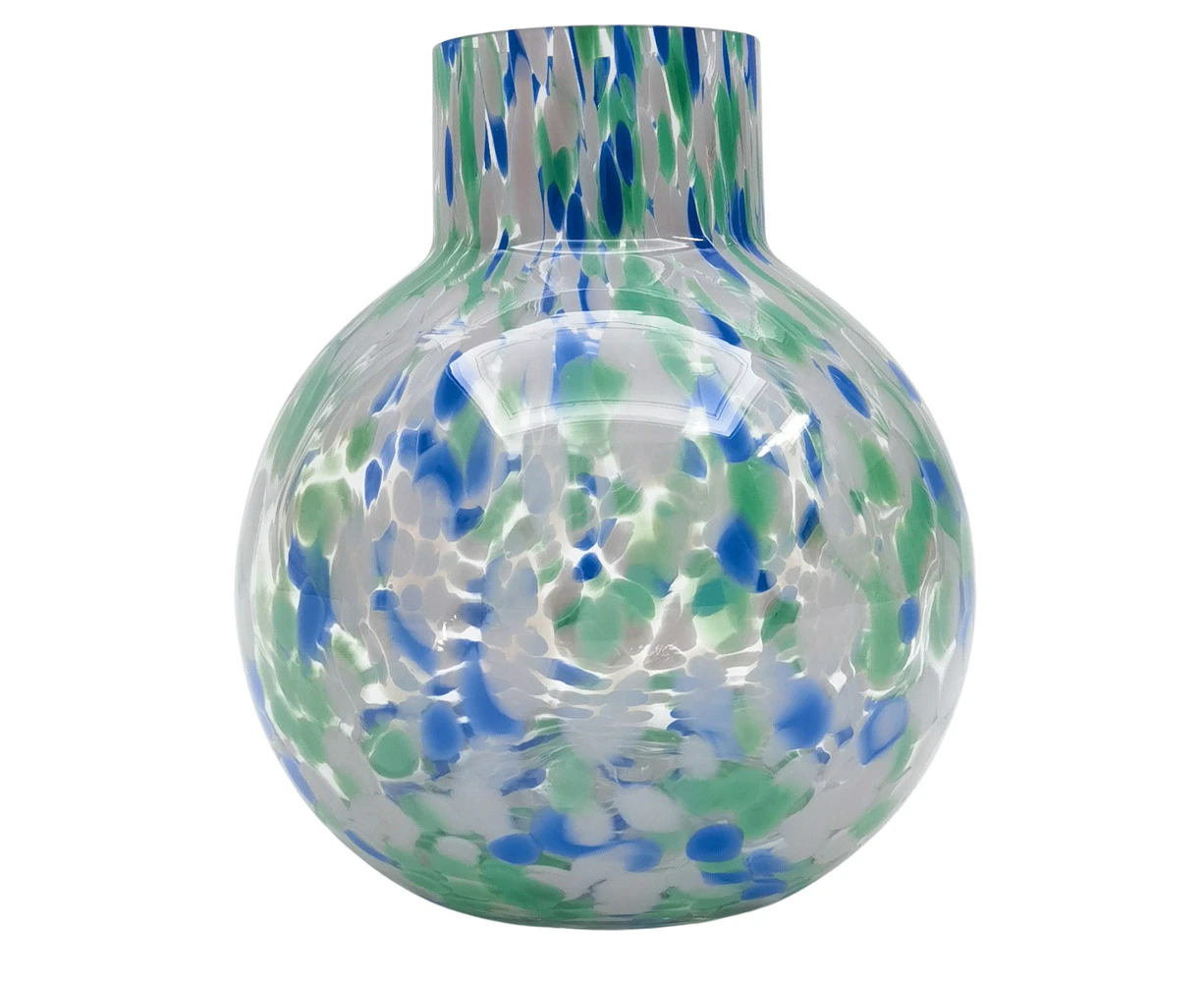 Urban Jaslyn Speckle Glass Flower Vase Green Blue Decorative Home Decor