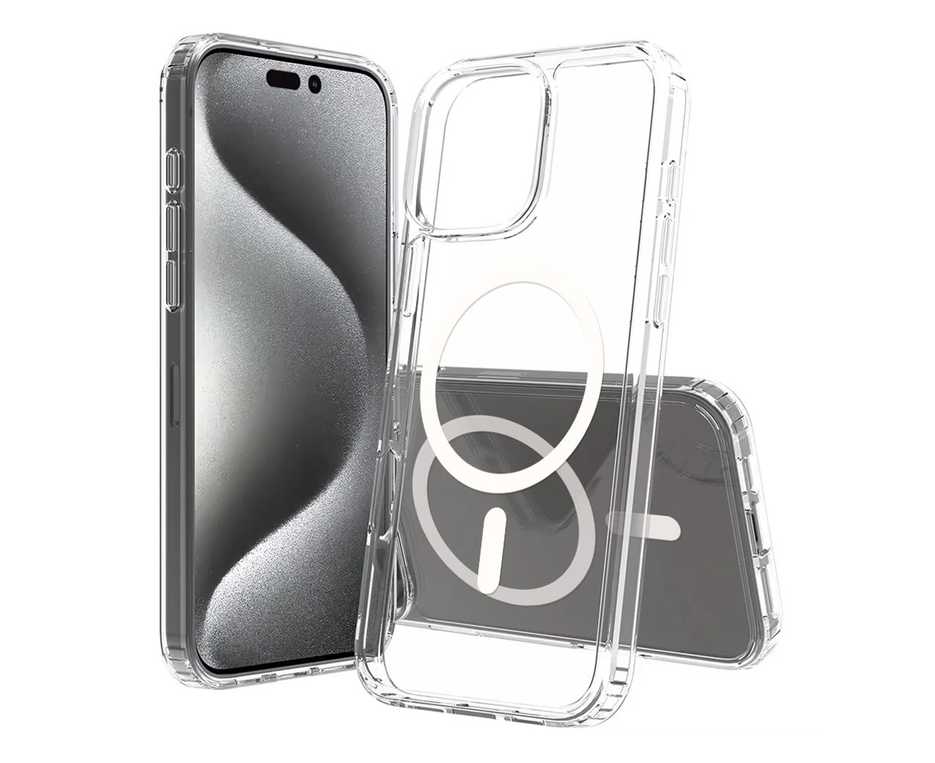 iPhone 16 Pro Compatible Case Cover With High-Quality Acrylic + TPU Hybrid Transparent And Compatible with MagSafe Technology